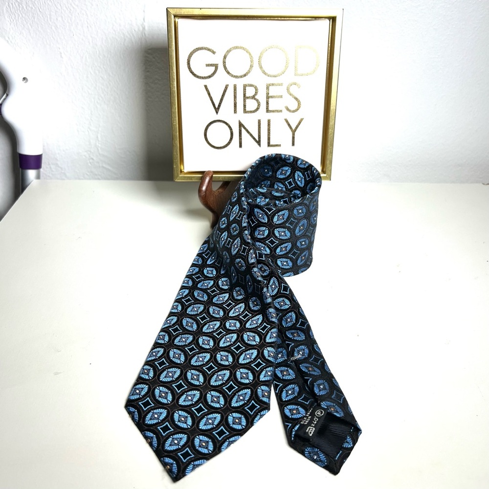 Ermenegildo Zegna Geometric Silk Tie Excellent Condition
